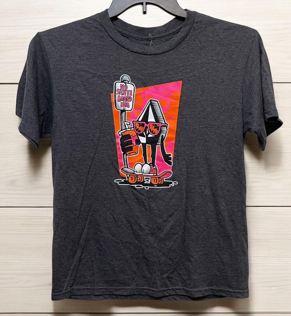 VOLCOM No Skateboarding T-shirt Men's Women's Gray Size M Retro Style 90's New
